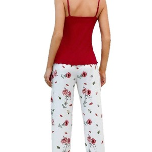 Traje de pantalón con <span class=keywords><strong>tirantes</strong></span> estampado para mujer, informal y cómodo, con rayas, ideal para uso diario y en casa. - Product Image 5