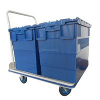 Carretilla de Plataforma Plegable Industrial de Cuatro Ruedas, Capacidad de Carga de 200 kg, Carretilla Manual de Plástico, OEM WORLD LINK WL-PH150 60x90cm