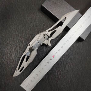 Couteau pliant à lame fixe en acier inoxydable 3Cr13 fourni par le fabricant, manche en alliage d'aluminium, longueur totale de 18 cm, couteau de combat - Product Image 2