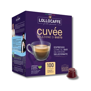100 Capsule Compatibili Nespresso di Caffè Lollo Miscela Cuve e K-Cups, 0,13 g/Capsula - Product Image 1