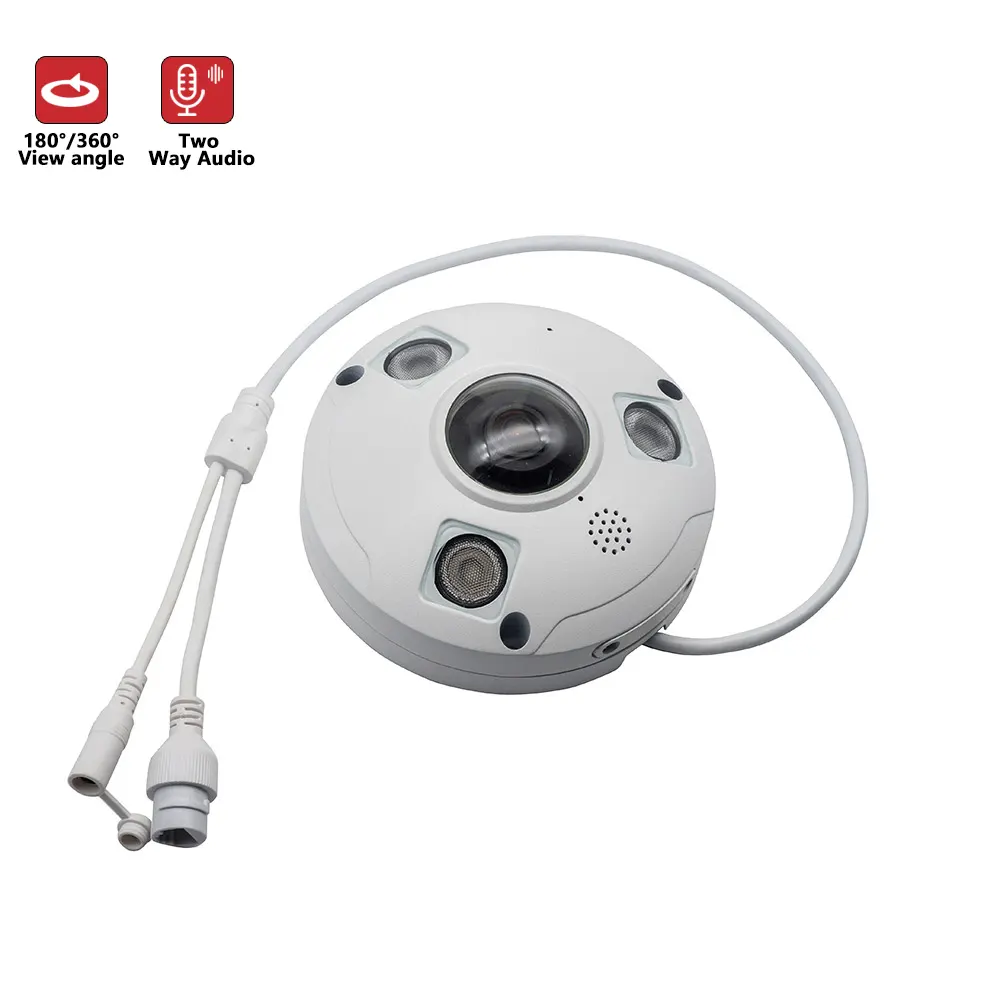 Câmera de vigilância panorâmica, 5mp/8mp/12mp à prova d' água 360 poe olho de peixe ir visão noturna segurança cctv ip câmera de vigilância