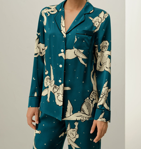 <span class=keywords><strong>Ensemble</strong></span> de pyjama en satin soyeux de haute qualité pour femmes, 2 pièces, manches longues, vêtements de nuit tendance pour femmes, prix raisonnable, vêtements personnalisés pour femmes - Product Image 1