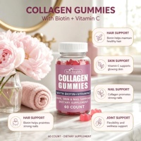 Compléments Alimentaires de Haute Qualité pour Adultes Favorisant la Croissance des Cheveux et des Ongles, la Santé de la Peau, Bonbons Gommeux au Collagène avec Biotine + Vitamine C