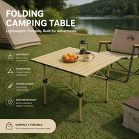 Tragbarer Outdoor-Campingtisch und -Stühle, faltbares Eierroll-Picknick-Set mit Stauraum, Outdoor-Möbel aus Kohlenstoffstahl