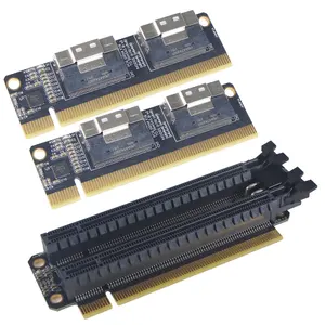 PCIe 3.0x16 bis 4 Ports NVMe-kompatible Erweiterungs karte PCI-E 3.0 16x zu SlimSAS 8i x2 SFF8654 Grafikkarte SSD-Adapter karte