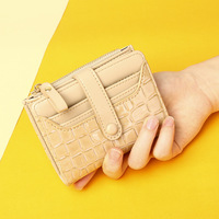 Tas genggam kulit PU untuk wanita, tas dompet kulit PU Multi kartu Kasual, tas Clutch ritsleting ganda aman, tas penyimpanan gaya buaya untuk wanita harga pabrik