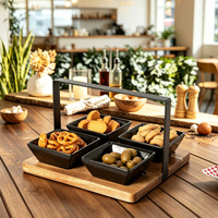 Ensemble de bols en bois d'acacia naturel écologique, plateau de service décoratif rond pour chocolat et noix, luxe