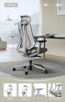 Chaise de bureau ergonomique de luxe pivotante avec base pour fauteuil inclinable, chaise de bureau exécutive à dossier haut en maille ergonomique