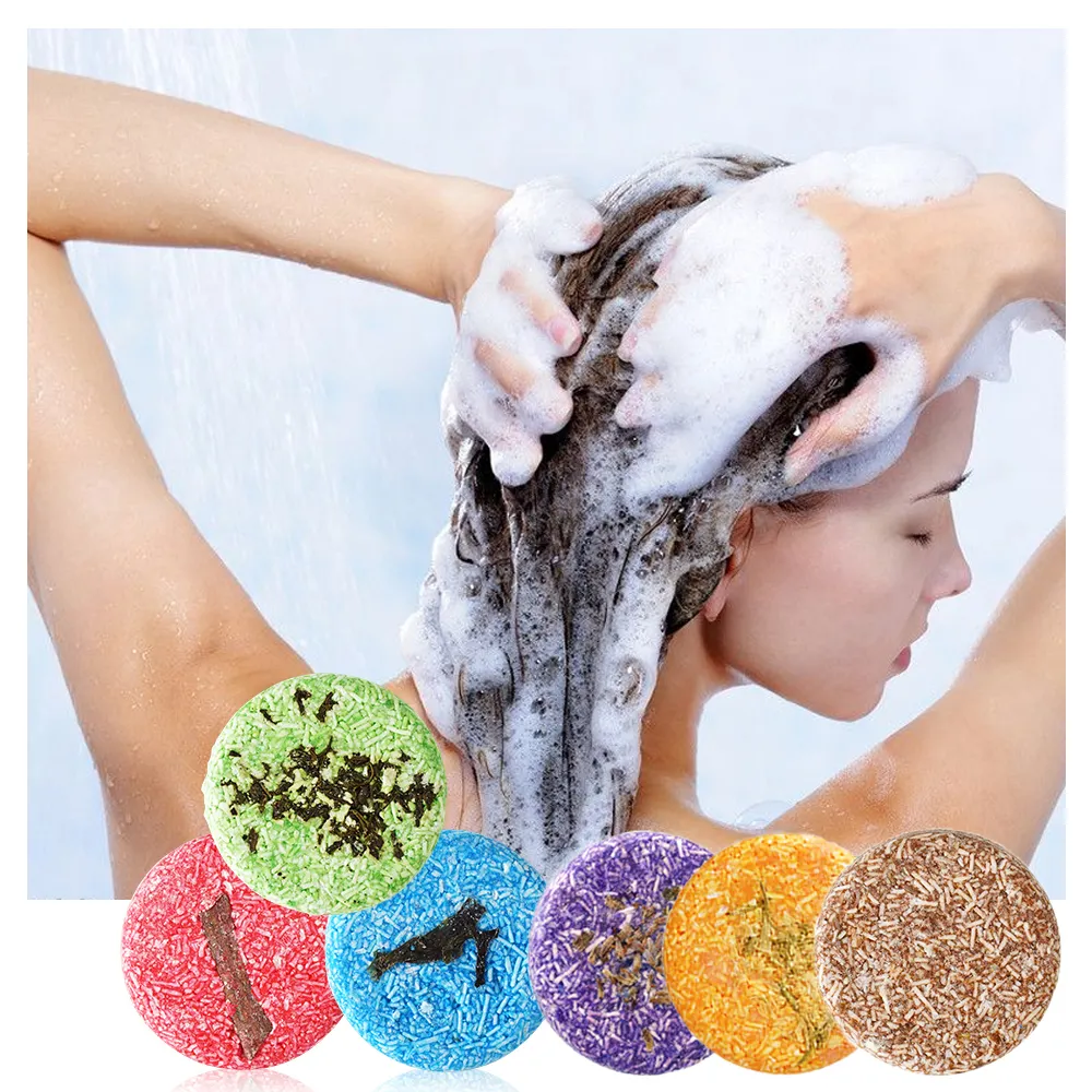 LIYALAN निजी लेबल हस्तनिर्मित बालों की देखभाल साबुन बार शाकाहारी हर्बल पत्ती बुलबुला ठोस शैम्पू साबुन