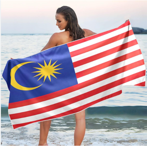 Toalla de <span class=keywords><strong>playa</strong></span> de microfibra con bandera de Myanmar, Toalla de baño de acuarela, manta absorbente de secado rápido sin arena, Material de microfibra para comodidad - Product Image 4