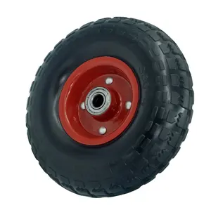 10 inch Small Pneumatic rubber wheels 4.10/3.50-4 with steel rim for hand truck trolley wheelbarrow