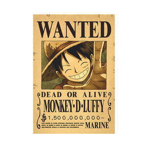 Affiche de recherche rétro en papier kraft <span class=keywords><strong>One</strong></span> <span class=keywords><strong>Piece</strong></span>, dernière collection, affiche de récompense, marchandise d'anime pour le commerce électronique - Product Image 1