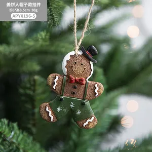 Manufacturer Xmas Christmas Resin Gingerbread Christmas Man Tree Hanging Pendant Xmas Tree Decor Ornament Party Ornaments