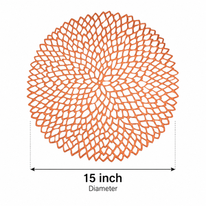 15 Zoll Runde PVC-Tischsets mit Filigranmuster, Metallische Spitze, Mandala-Muster, Hitzebeständig, Wasserdicht, Tischunterlage für Esszimmer - Product Image 2
