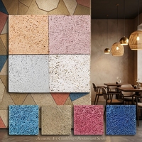 Panneau d'isolation acoustique en laine de bois écologique, anti-feu, design biophilique pour restaurant et café à thème