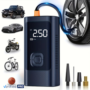 <span class=keywords><strong>Compresseur</strong></span> d'air portable sans fil 12V 150psi avec manomètre numérique, pompe de gonflage pour pneus de voiture et ballons - Product Image 2