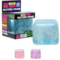 Luhua Art – Jouet anti-stress souple et luminescent à paillettes, en caoutchouc molaire, forme carrée, avec poudre dorée – En stock pour l'exportation