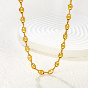 Stainless Steel Pig Nose Chain Necklace And <b>Bracelet</b> <b>Set</b> 18K Gold Plated Unisex Fashion Jewelry Gift <b>Set</b> - Product Image 4