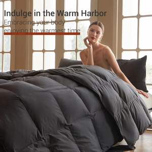 Couette en plumes de canard grises et de duvet d'oie, taille King, de qualité supérieure, toute saison, garnissage 750, tissu en mélange de coton 430TC - Product Image 3