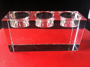 Tavolo da pranzo Solido Candeliere Di Cristallo Cubo di Cristallo Supporto di Candela candela Trasparente titolari - Product Image 4