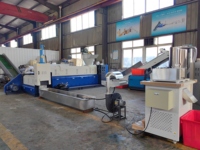 Machine automatique de fabrication de granulés de plastique PP PE PET à double étage et vis simple, avec moteur/granulateur/extrudeuse