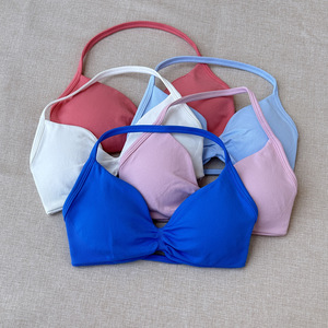 Ensemble de soutien-gorge de sport sans bretelles et sans dos pour femmes, respirant, à maintien élevé, bretelles réglables, coussinets amovibles, extensible dans les quatre sens - Product Image 4