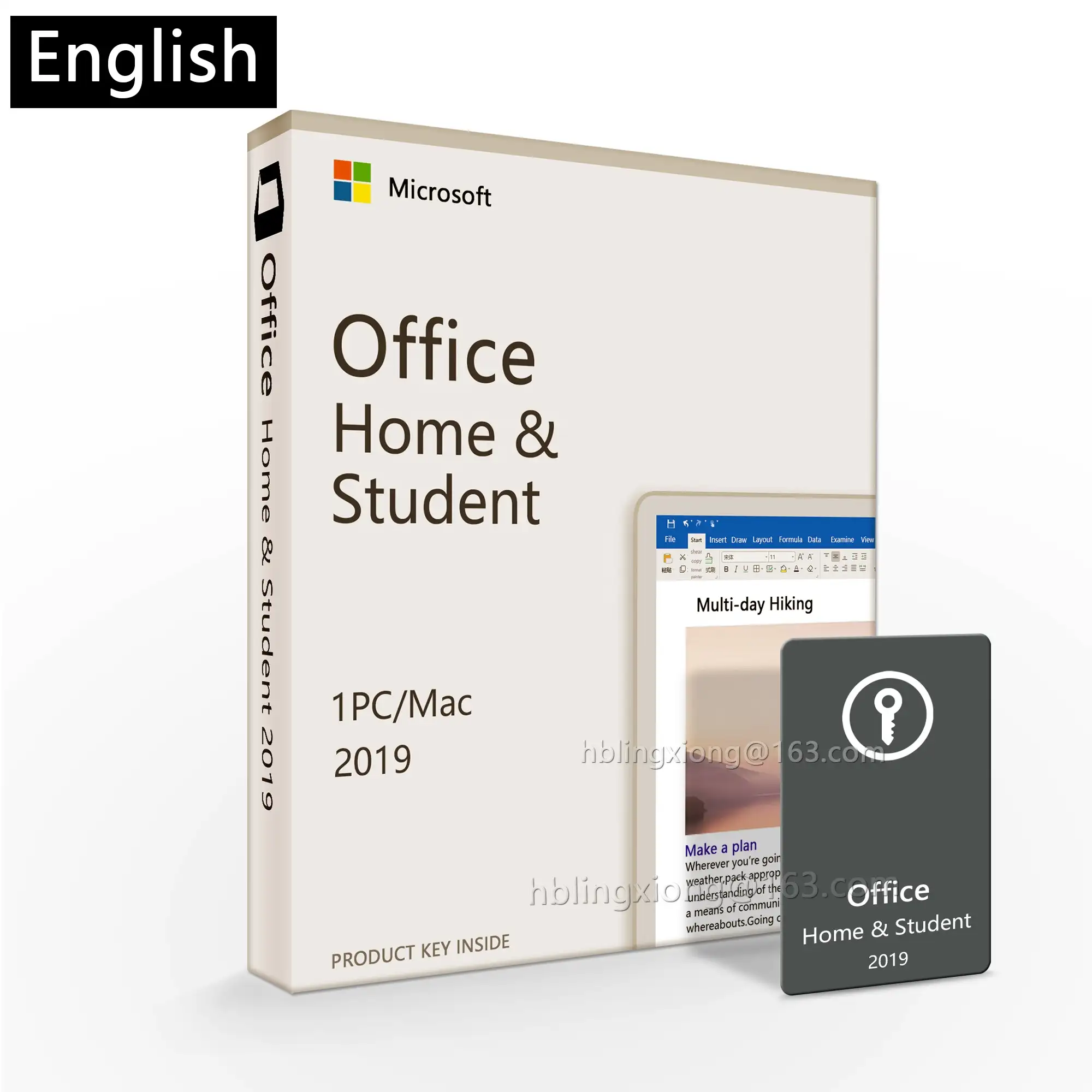Orijinal orijinal Office 2019 ev ve öğrenci anahtar kart Win ve Mac perakende kutusu çevrimiçi aktivasyon Office 2019 Pro Plus