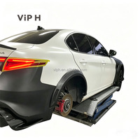 Pare-chocs arrière semi-carbone centralisé pour Alfa Romeo Giulia GTAm, avec contour en fibre de carbone noir poli, facile à installer