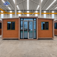 Nouvelle conception de maison conteneur à double aile entièrement meublée et extensible de 20 pieds, préfabriquée, prête à l'emploi, maison pliable
