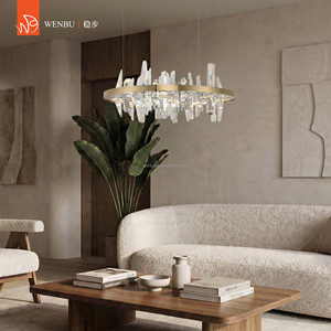 Lustre rond en cristal K9 de luxe, lampes en cristal pour villa, hôtel, salon, hall d'entrée - Product Image 6