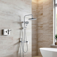TM-1140 en acier inoxydable pomme de douche chromée noir Pluie colonne de douche