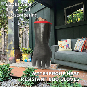 Gants de sécurité SIZA imperméables en néoprène résistants aux déchirures, doigts texturés, 14 pouces, résistants à la chaleur, pour la cuisson, la pâtisserie, le barbecue, le four - Product Image 2