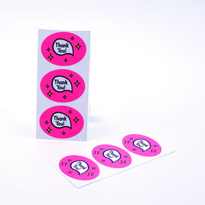 Custom Self Adhesive Thank You for Your Purchase Sticker in Roll Pink Round Mini Stickers <strong>Thanks</strong> - Product Image 3