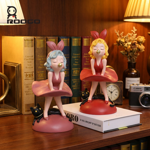 Sculpture en résine vintage protégée par le droit <span class=keywords><strong>d</strong></span>'<span class=keywords><strong>auteur</strong></span>, Fille à bulles, Artisanat, Ornement de bureau, Cadeau unique pour la <span class=keywords><strong>d</strong></span>écoration intérieure, Vente en gros pour boutiques - Product Image 1