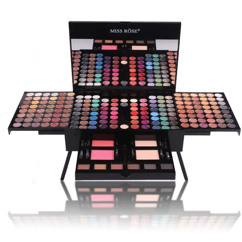 Wholesale Luxury Excellent Quality 180-color Piano Box Eye Shadow Blush Grooming Set Makeup Tray Makeup Box