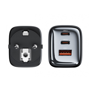 Toocki pequeño portátil Grouded 65W KR <span class=keywords><strong>enchufe</strong></span> 3 puertos Gan cargador <span class=keywords><strong>Usb</strong></span> C múltiple PD carga rápida para móviles portátiles y teléfonos - Product Image 3