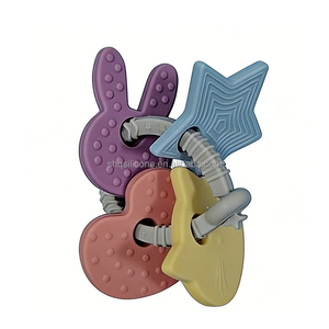 Anneau de dentition en silicone souple pour bébé, sans BPA, sûr, jouet à mâcher, masseur de gencives, anneau facile à saisir, jouet apaisant pour <span class=keywords><strong>les</strong></span> tout-petits - Product Image 5