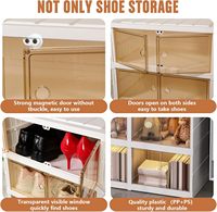 Organizador para Armario o Entrada, Zapatero Plegable con Puertas, Armario Apilable para Almacenamiento de Zapatos con Tapas para Sala de Estar