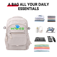 Sac à dos décontracté grande capacité avec fermeture éclair, logo personnalisé, en polyester, sac d'école tendance, imperméable, 20-36L, compartiment pour ordinateur