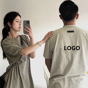 Set di T-Shirt da Uomo in Cotone Pesante, Personalizzabile con Stampa Floccata, Colore Avena, Vendita Calda - Product Image 4