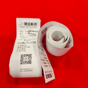 Nhãn chăm sóc chống giả satin/polyester bền - Product Image 1