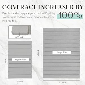 Tapis de salle de bain en terre de diatomée super absorbant, rayé, antidérapant, écologique, pliable, 39x60cm - Product Image 2