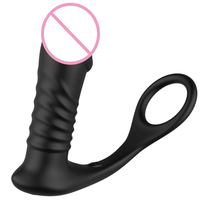 Vibrateur de massage prostatique masculin, plug anal en silicone, stimulateur anal, anneau pénien pour hommes