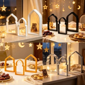 Ornements architecturaux ethniques imprimés en 3D en PLA, décorations créatives de vacances, ensemble de trois pièces, présentoirs de table festifs, Chine - Product Image 2