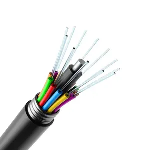 Factory Price 12 24 36 48 96 144 Core Outdoor Armored Fiber Optic Cable GYTA network cable for Aerial