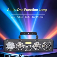 Lumière d'effet de scène LED laser 6-en-1 30W, lumière stroboscopique activée par le son, DMX, éclairage d'ambiance disco DJ
