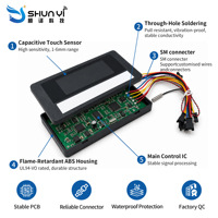 Interrupteur intelligent LCD 6 touches DC12V pour miroir, radar à détection 10 niveaux, anti-buée, compte à rebours, CCT pour miroir de salle de bain