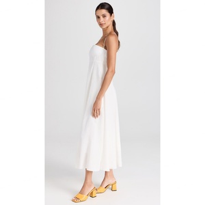 Venta al por mayor, novedad: Vestido midi blanco de tirantes para mujer, estilo holgado y elegante. - Product Image 4