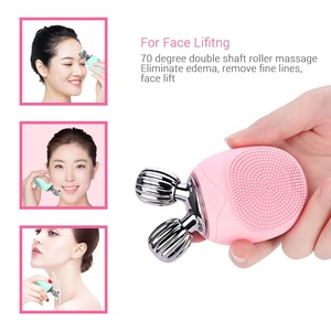 Multifunction <b>Mini</b> Sonic Face Roller Massager Electric Silicone Facial Cleansing Brush - Product Image 3