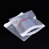 Sac pochette en coton à fermeture éclair en cuir PVC givré personnalisé rangement de bijoux de toilette cosmétique à motifs avec sacs en plastique à fermeture éclair